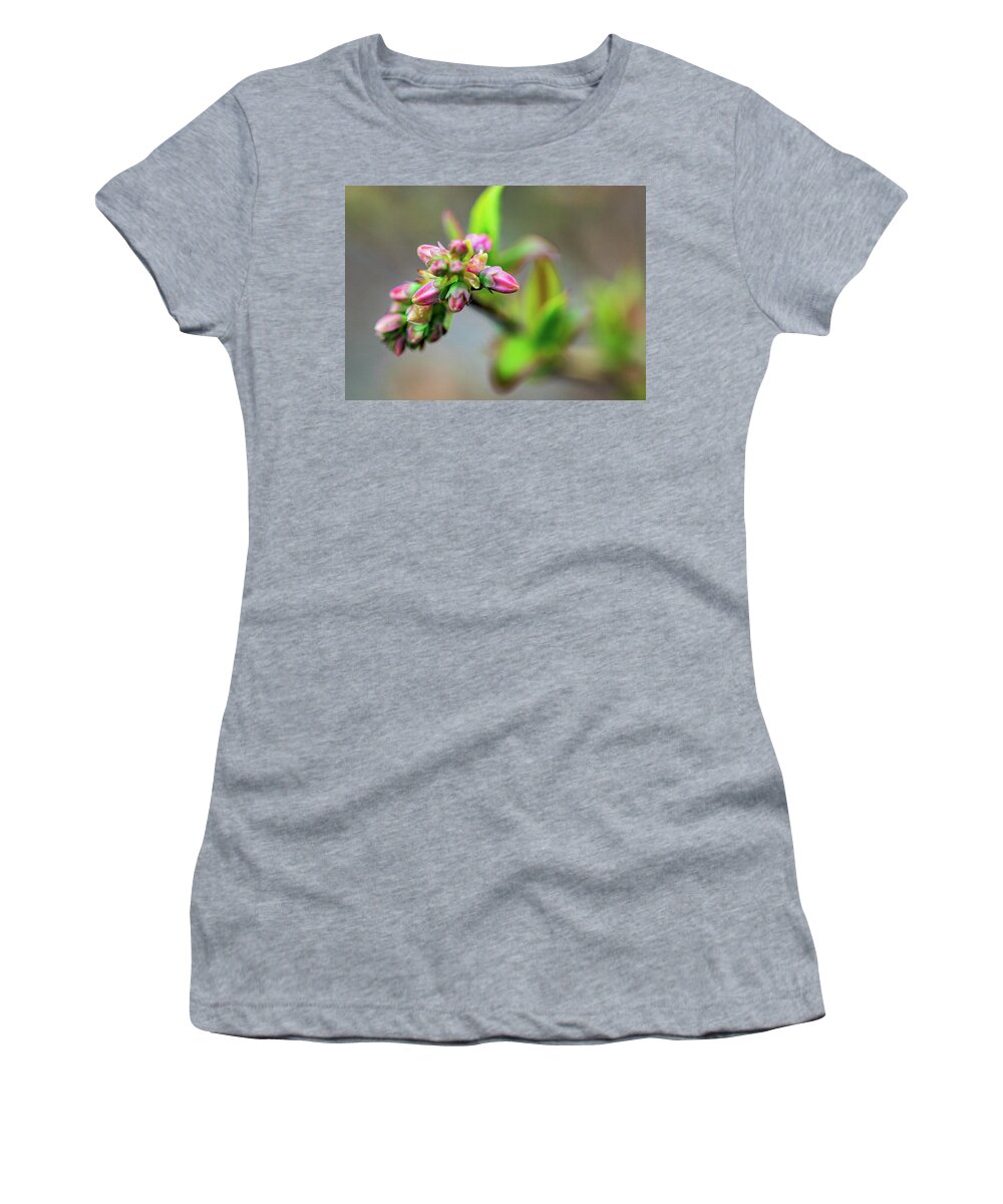 Plant Women's T-Shirt featuring the photograph Spring Buds - Pink by Amelia Pearn