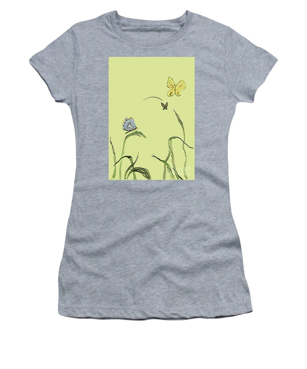 Butterflies Women's T-Shirt featuring the digital art Spring Delight by Kae Cheatham