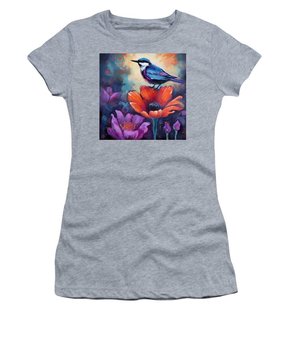 Spring Flower Rush Women's T-Shirt featuring the digital art Spring Flower Rush by Lisa S Baker