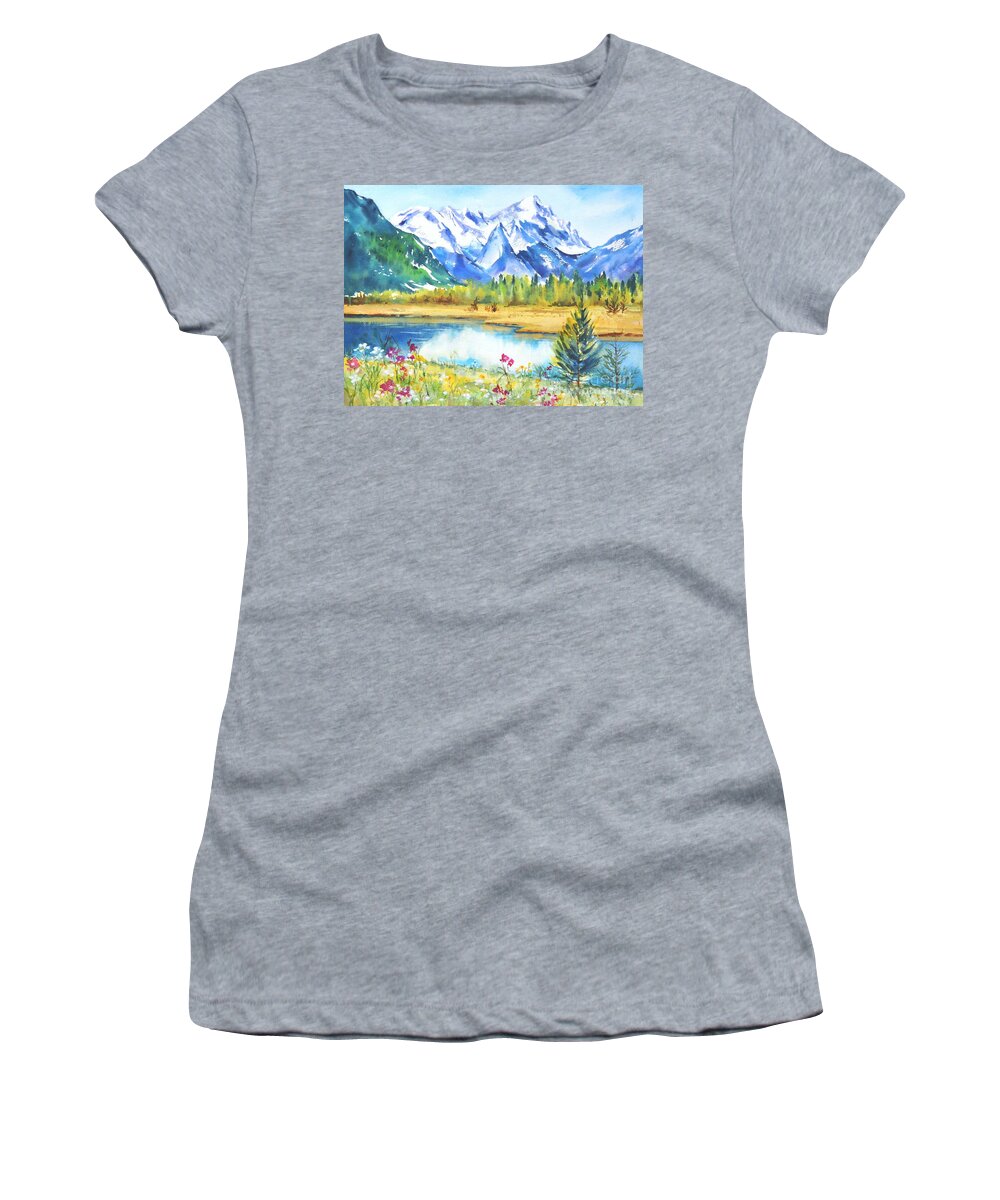 Spring Women's T-Shirt featuring the painting Spring is here by Betty M M Wong