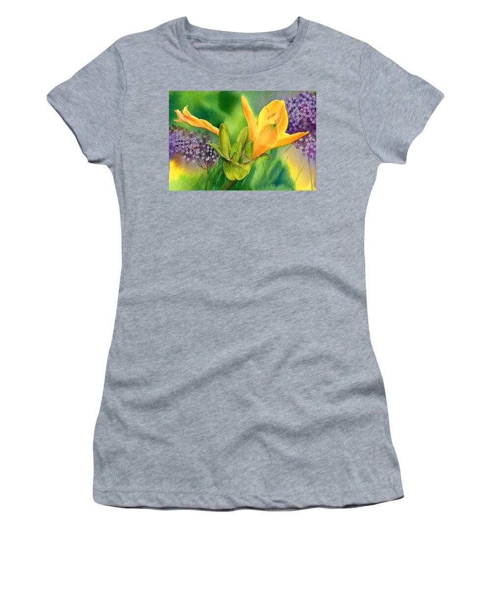 Lily Women's T-Shirt featuring the painting Spring Melody by Espero Art