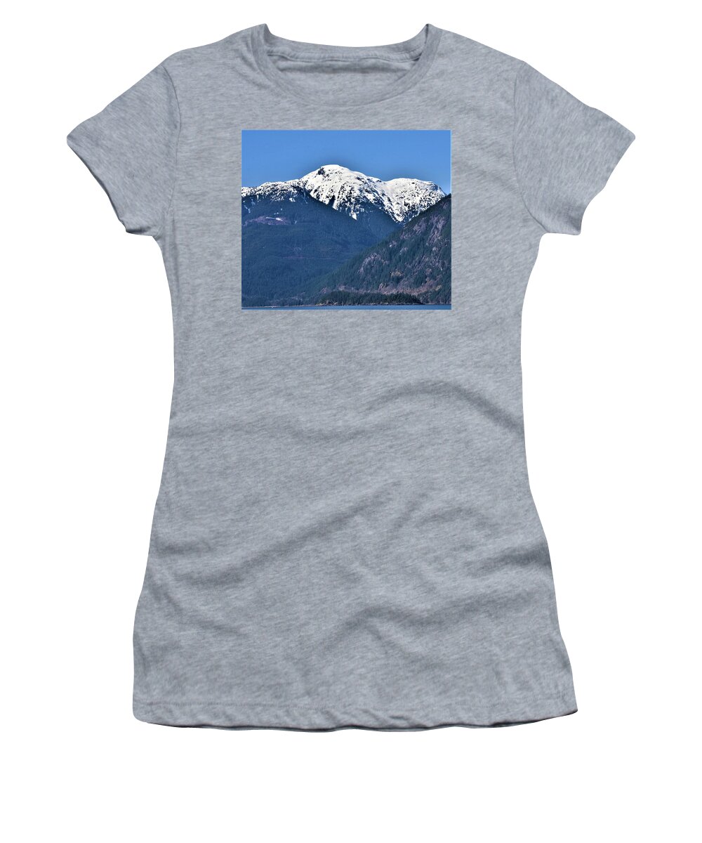Snow Women's T-Shirt featuring the photograph Spring Snow Capped Mountain by James Cousineau