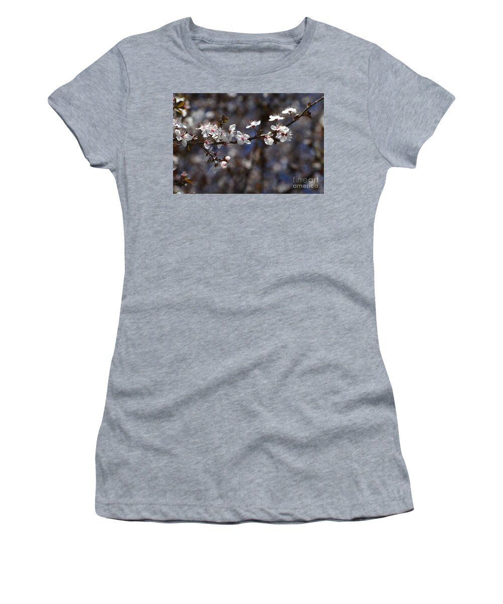 Floral Women's T-Shirt featuring the photograph Spring White Blossom by Joy Watson