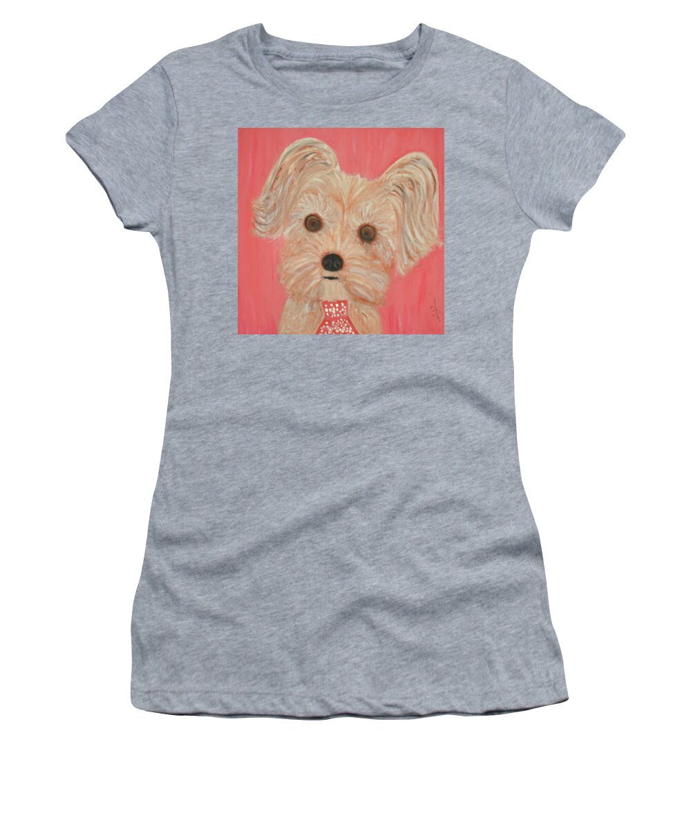 Dogs Women's T-Shirt featuring the painting Squirt by Anita Hummel