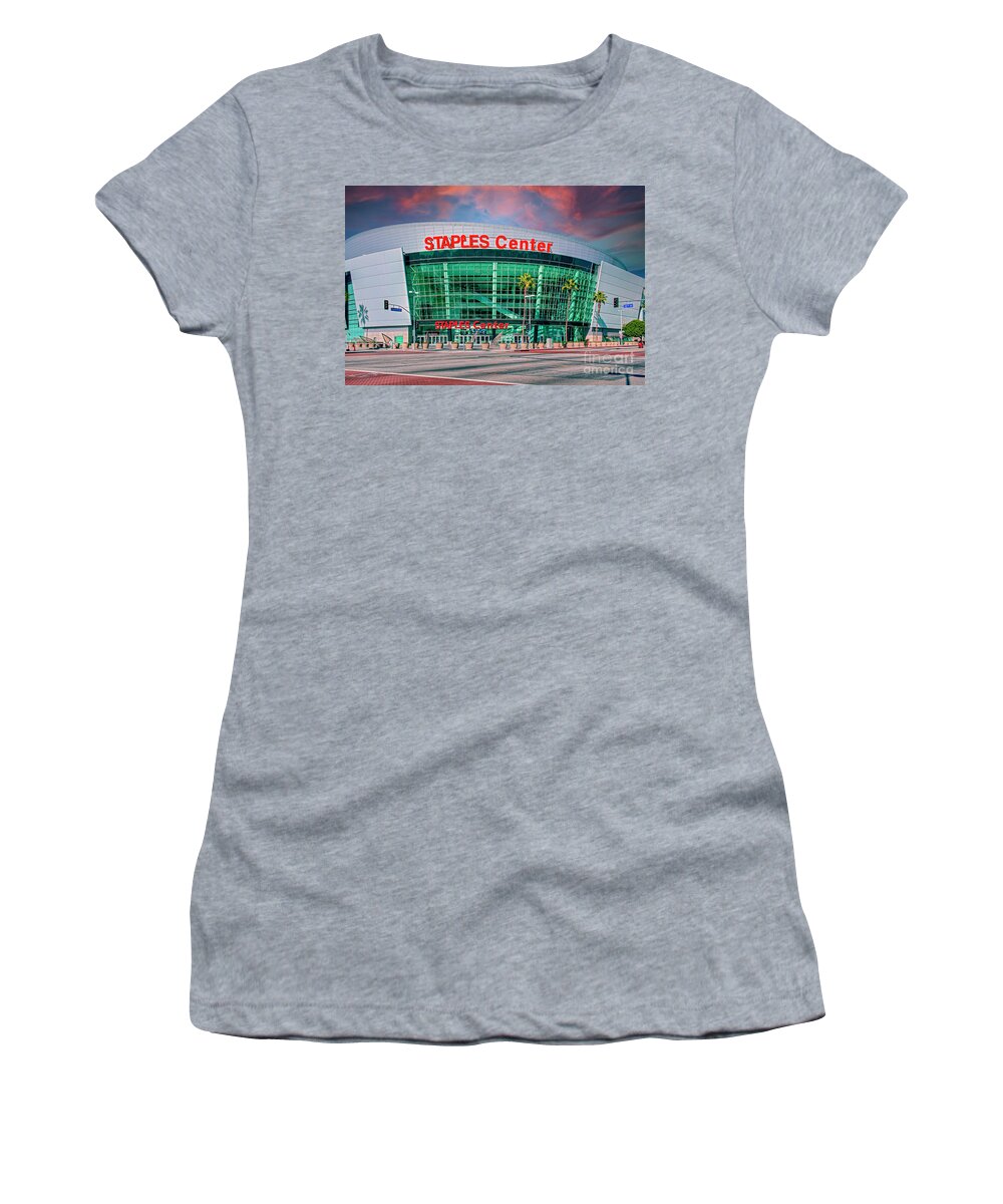 Arena Women's T-Shirt featuring the photograph Staples Center Los Angeles by David Zanzinger