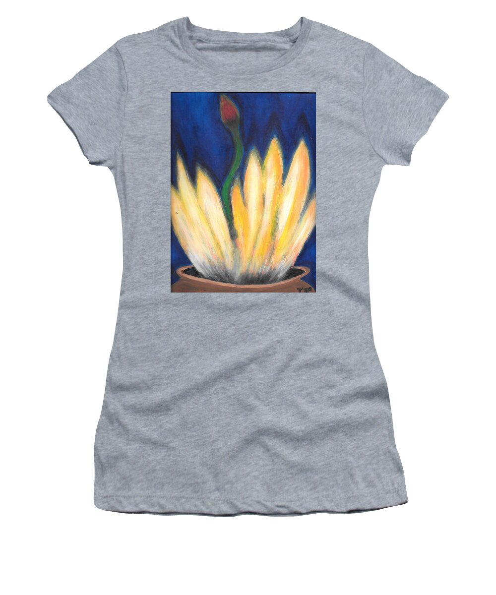 Fire Women's T-Shirt featuring the painting STD by Esoteric Gardens KN
