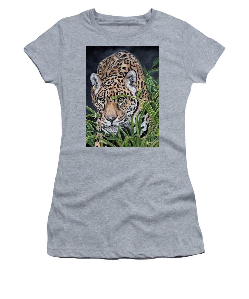 Jaguar Women's T-Shirt featuring the painting Stealth Stalker by Mark Ray