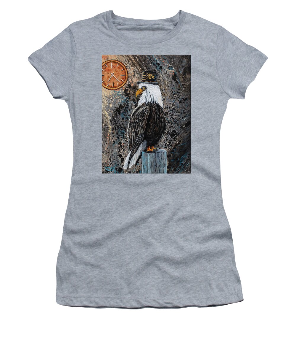 Steampunk Women's T-Shirt featuring the painting Steampunk Eagle by Darice Machel McGuire