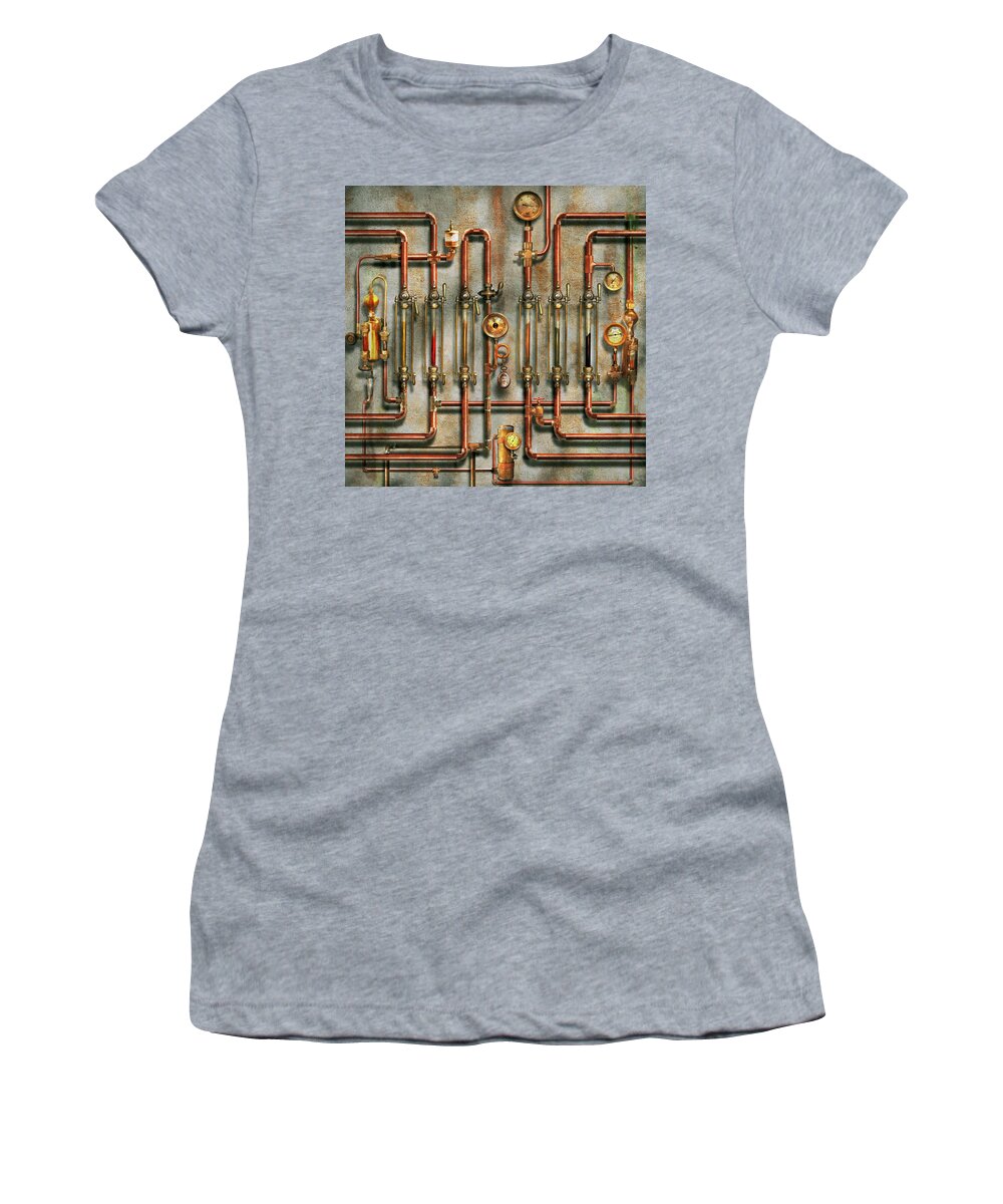 Self Women's T-Shirt featuring the digital art Steampunk - The lubrication manifold by Mike Savad