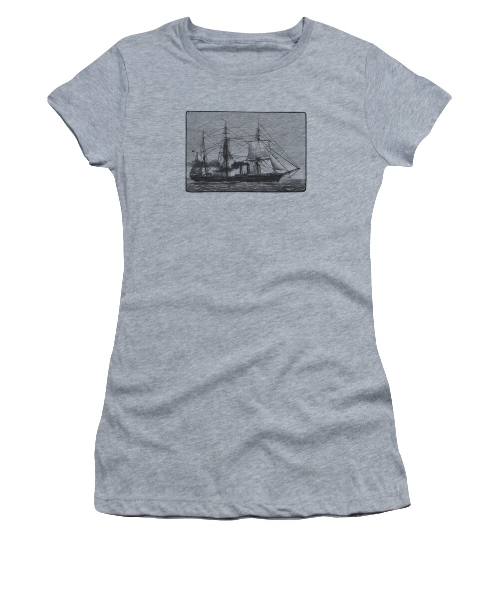 Ship Women's T-Shirt featuring the digital art Steamship by Madame Memento