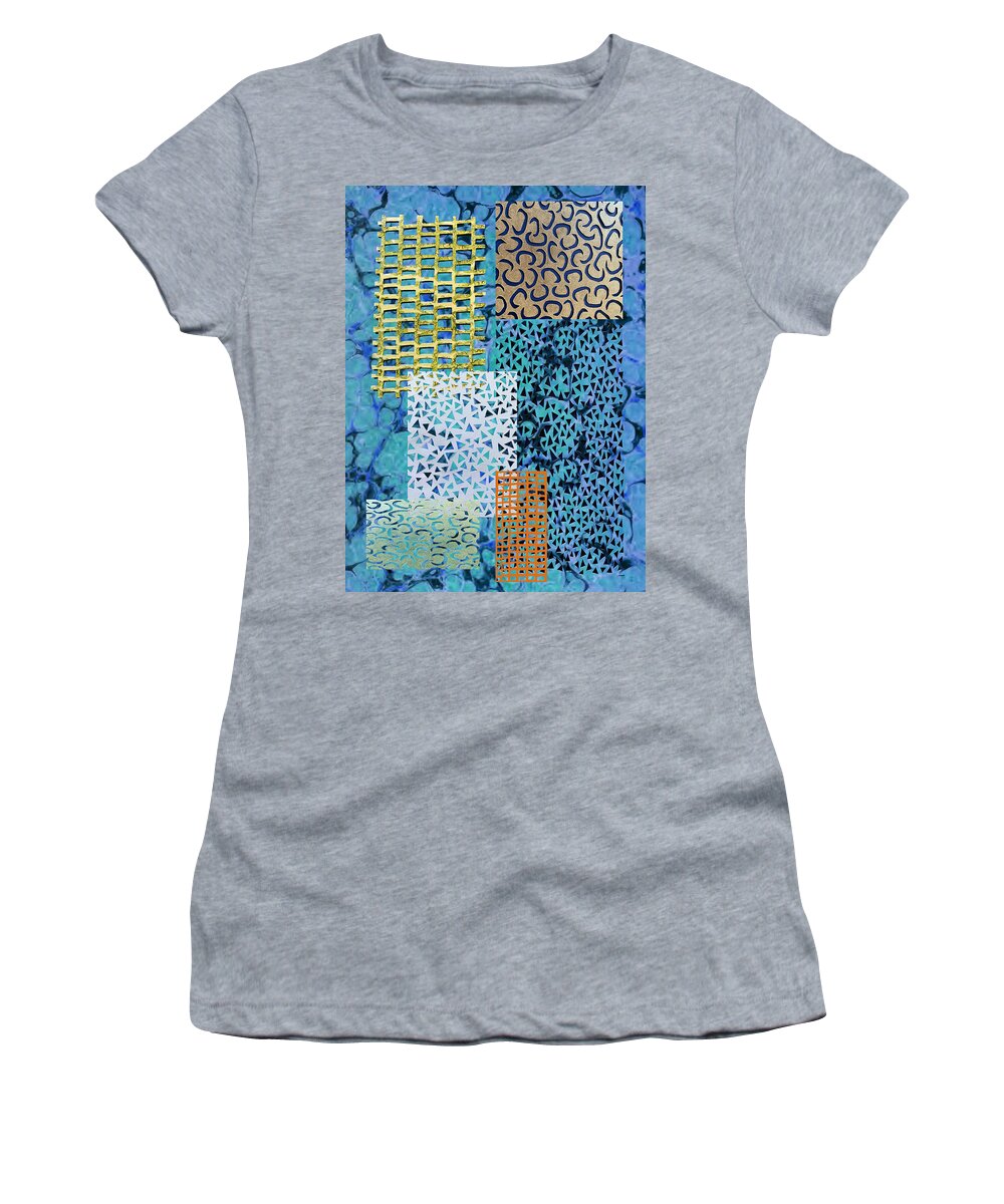 Stencil Abstract Women's T-Shirt featuring the mixed media Stencil Abstract by Lorena Cassady