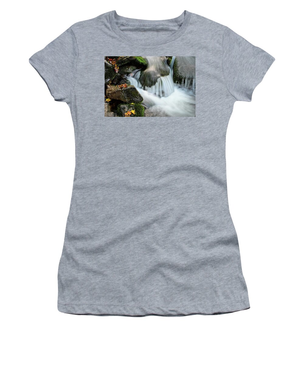 Nature Women's T-Shirt featuring the photograph Stilled waterfall by Ed Stokes