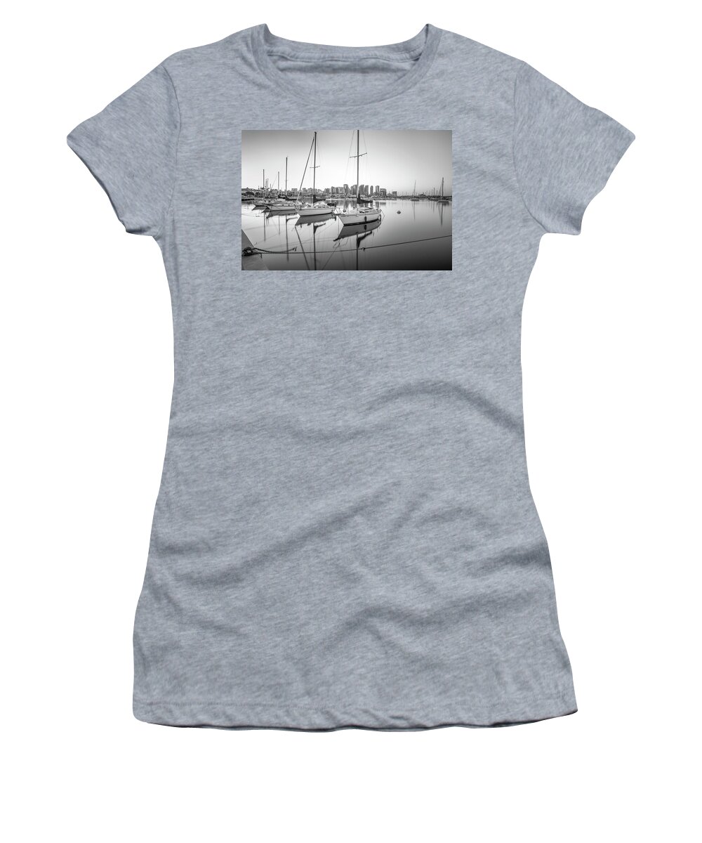 San Diego Women's T-Shirt featuring the photograph Stillness At San Diego Harbor 2 by Joseph S Giacalone
