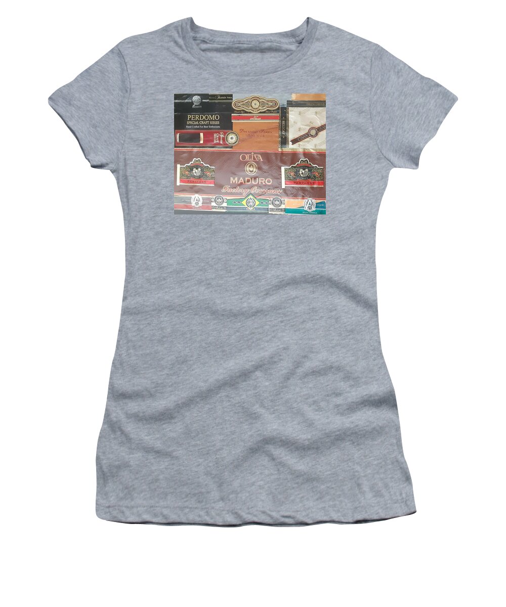 Stogie Women's T-Shirt featuring the mixed media Stogie Sampler by Nancy Graham