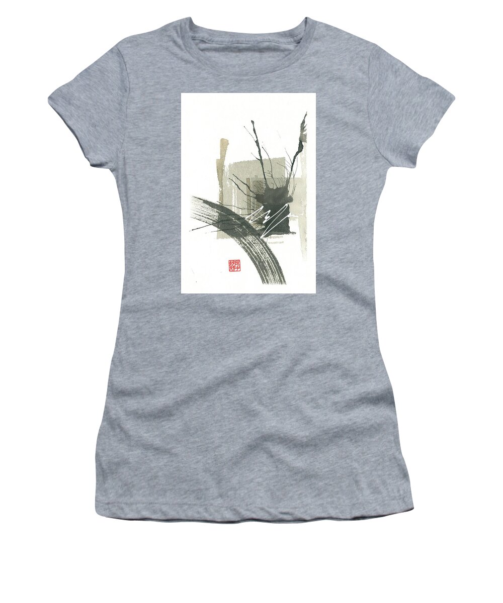 Asian Art Women's T-Shirt featuring the drawing Sumi Study IV by Sally Penley