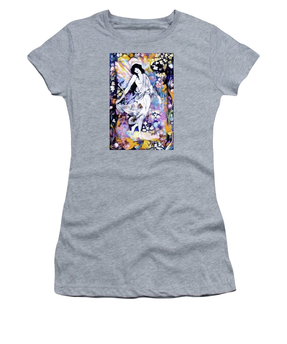 Summer Fairy Women's T-Shirt featuring the painting Summer Fairy by Susan Maxwell Schmidt
