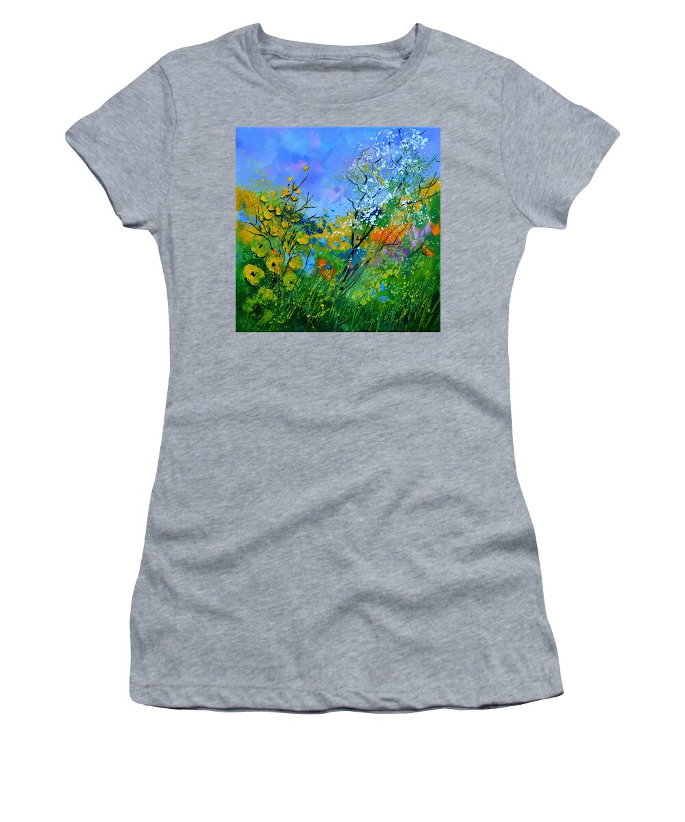 Summer Women's T-Shirt featuring the painting Summer flowers2 by Pol Ledent