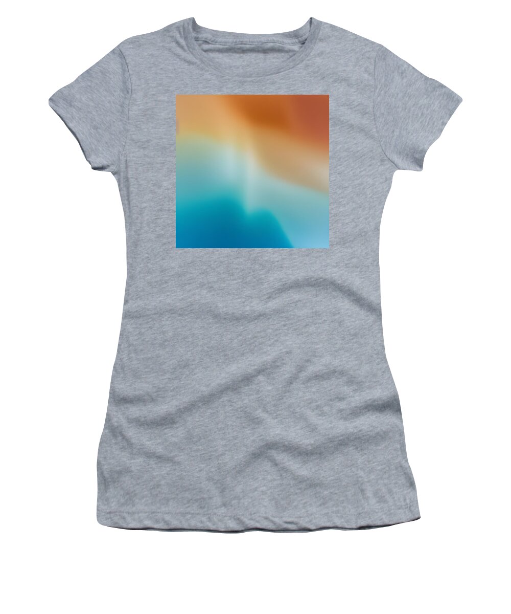 Blue Women's T-Shirt featuring the mixed media Summer Storm abstract art and home decor by Bonnie Bruno