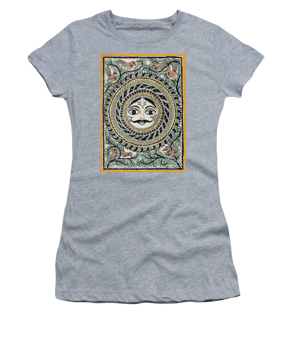  Women's T-Shirt featuring the painting Sun by Jyotika Shroff