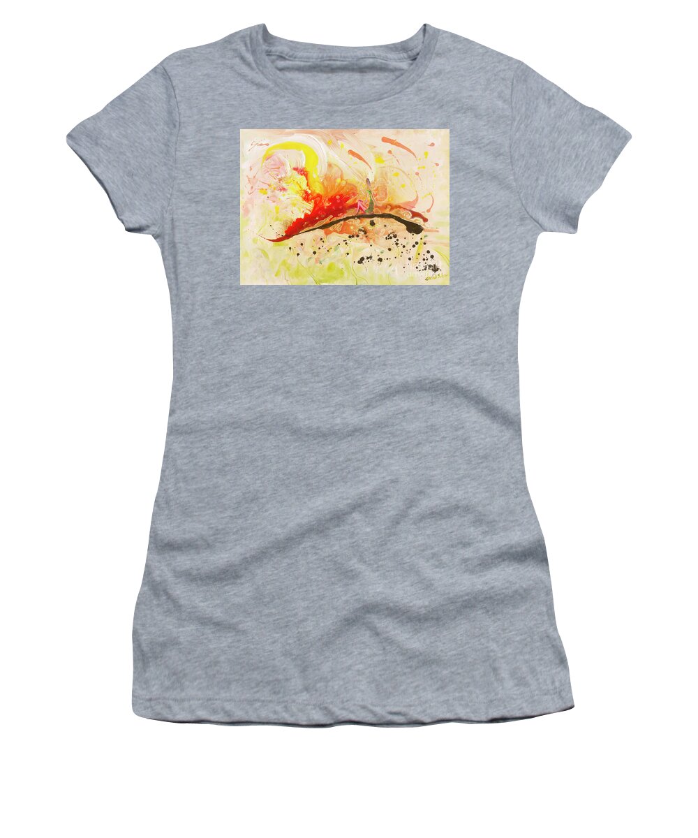 Sunbeam 1 Women's T-Shirt featuring the painting Sunbeams 1 by Cherie Salerno
