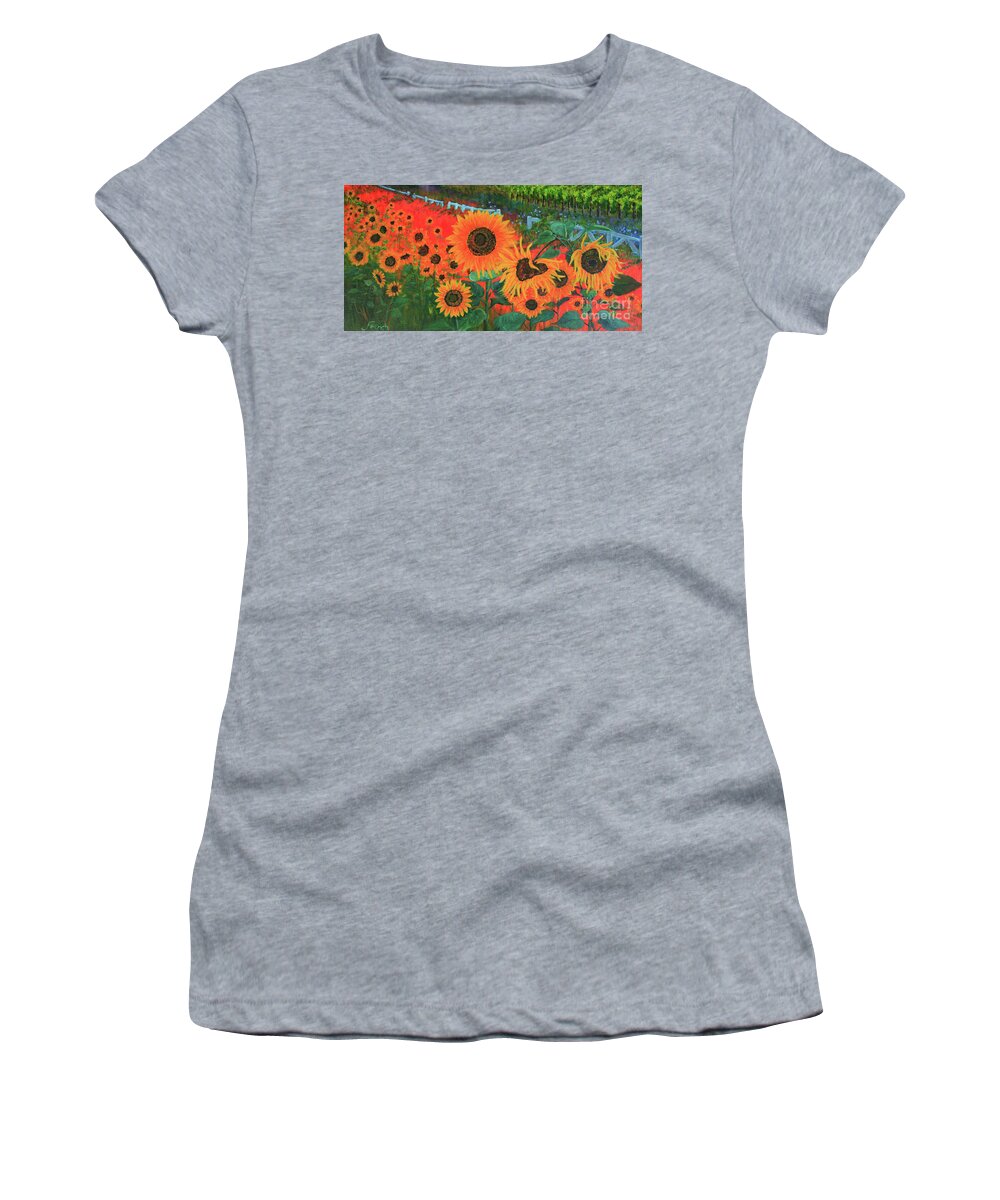 Sunflower Women's T-Shirt featuring the painting Sunflower Life by Jeanette French