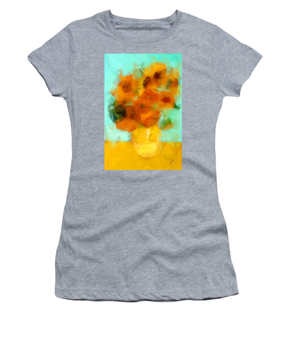 Sunflowers Women's T-Shirt featuring the painting Sunflowers by Vart