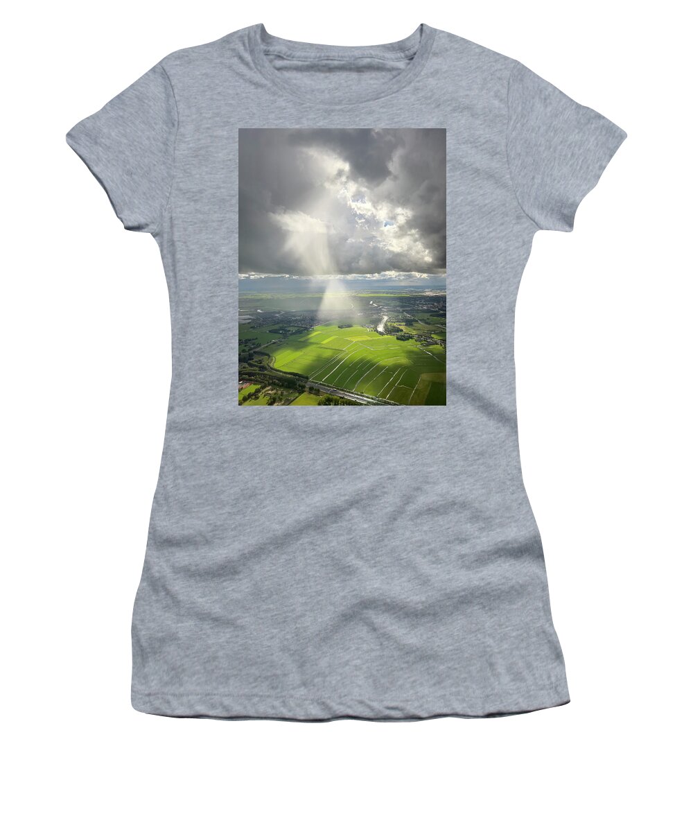 Amsterdam Women's T-Shirt featuring the photograph Sunlit Fields of Amsterdam by Mary Lee Dereske