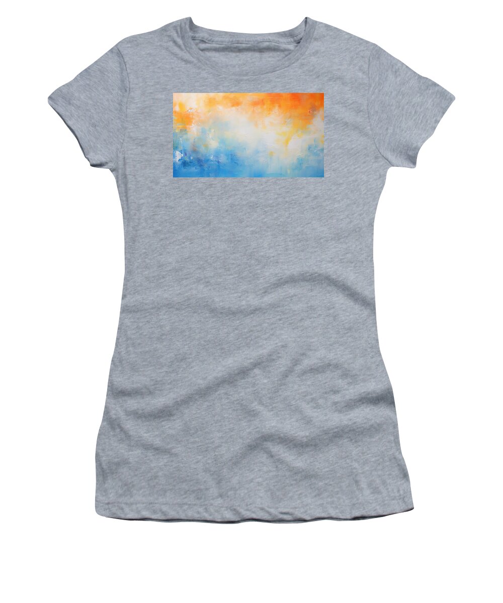 Yellow Women's T-Shirt featuring the painting Sunny Memories at the Beach by Lourry Legarde