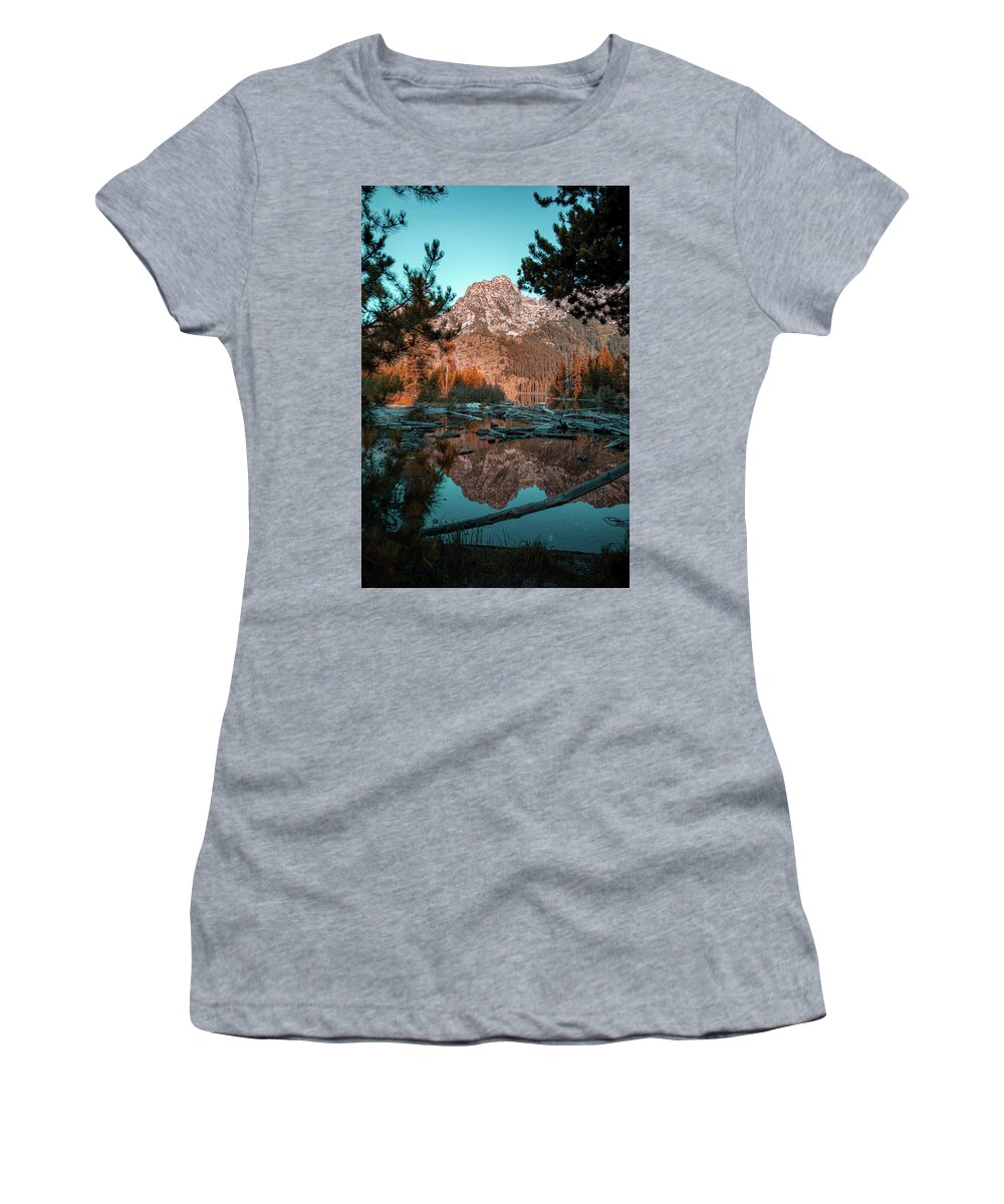 Mountain Women's T-Shirt featuring the photograph Sunrise Hike in the Tetons by Go and Flow Photos