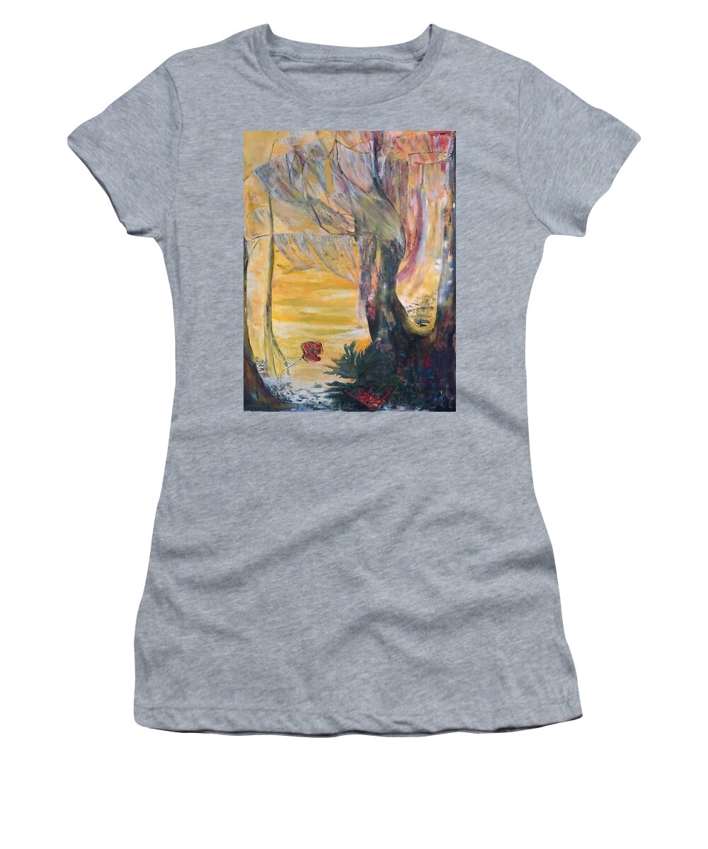 Sunshine Women's T-Shirt featuring the painting Sunrise on Wilmington Island by Peggy Blood