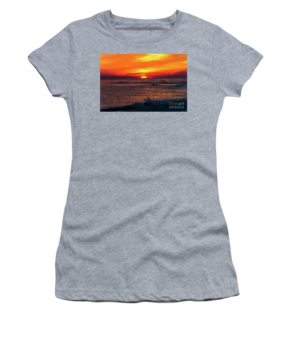 Sun Women's T-Shirt featuring the photograph Sunset on the Horizon, Perdido Key, Florida by Beachtown Views