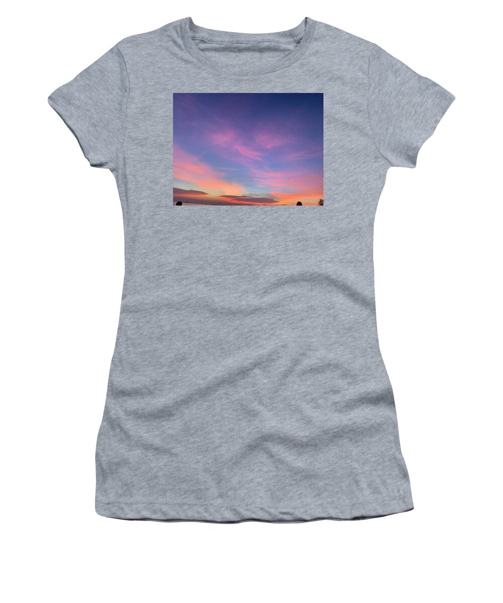 Sunset Women's T-Shirt featuring the photograph Sunset pink and purple by Gary Wohlman