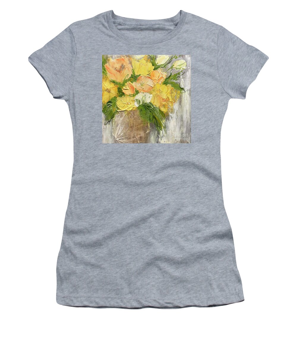 Abstract Women's T-Shirt featuring the painting Sunshine in a Vase 1 by Cheryl Rhodes