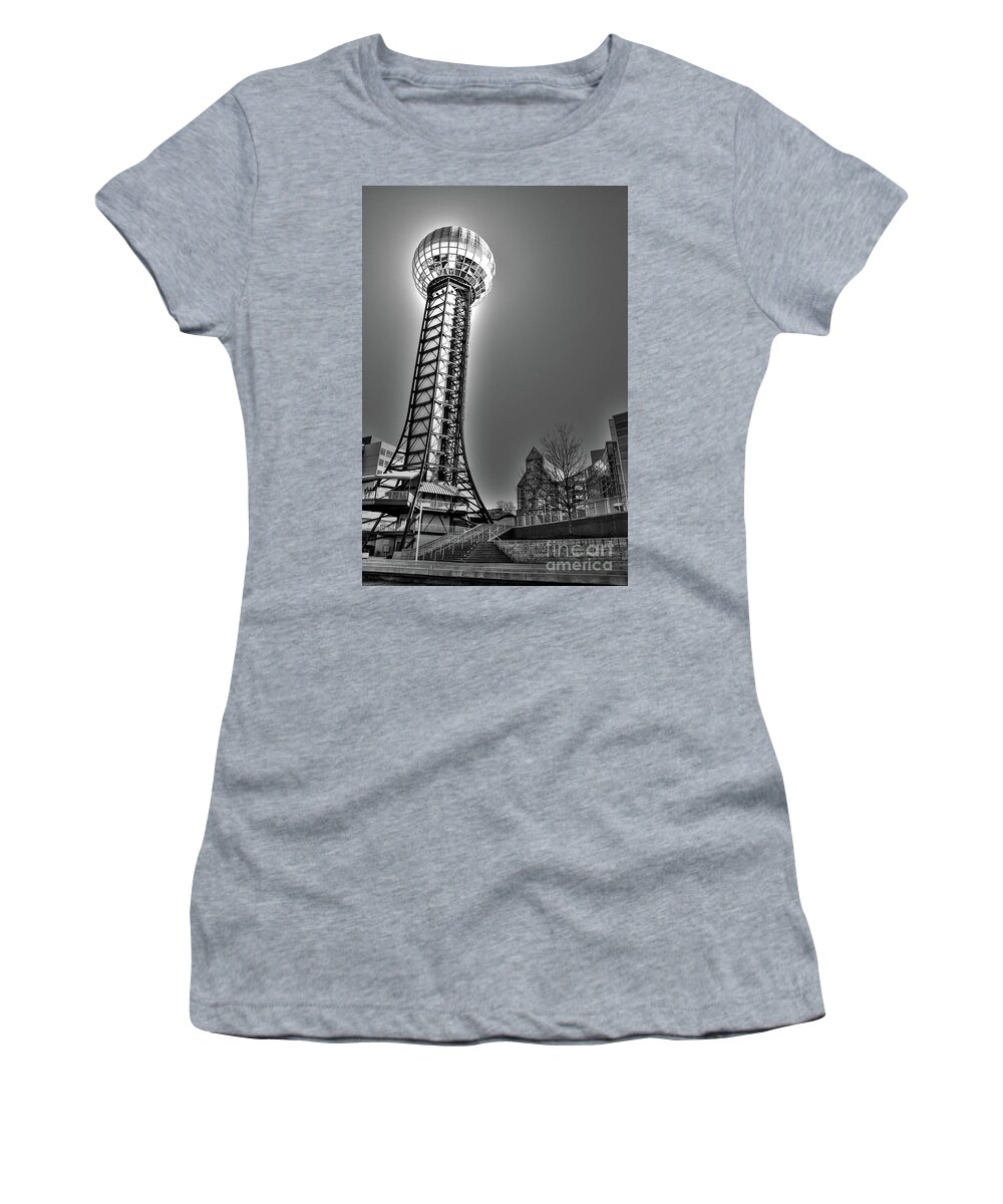 Black And White Women's T-Shirt featuring the photograph Sunsphere by Randall Dill