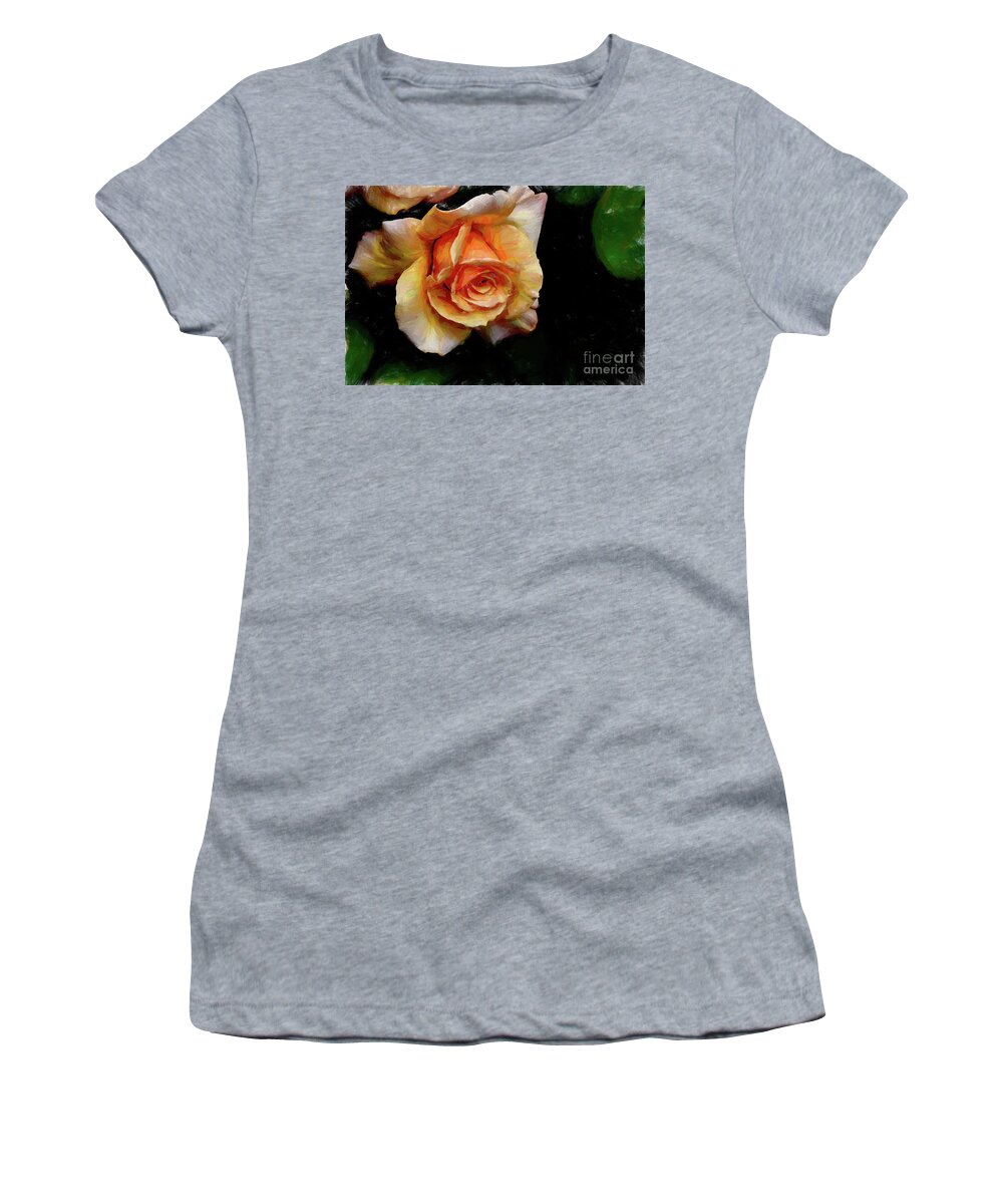 Hybrid Women's T-Shirt featuring the photograph Sunstruck Rose by Diana Mary Sharpton