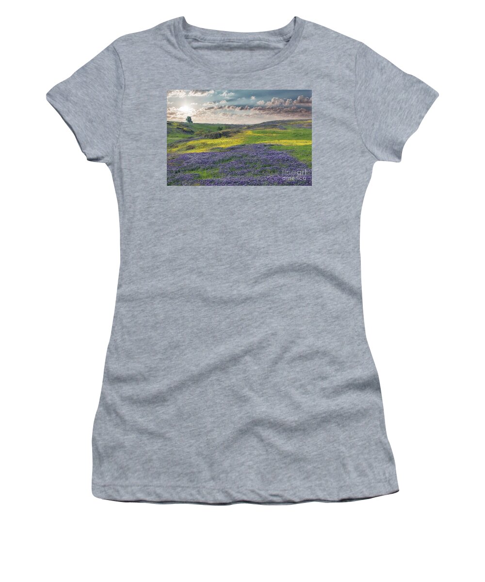 Superbloom Women's T-Shirt featuring the photograph Wildflower Super Bloom by Lisa Billingsley