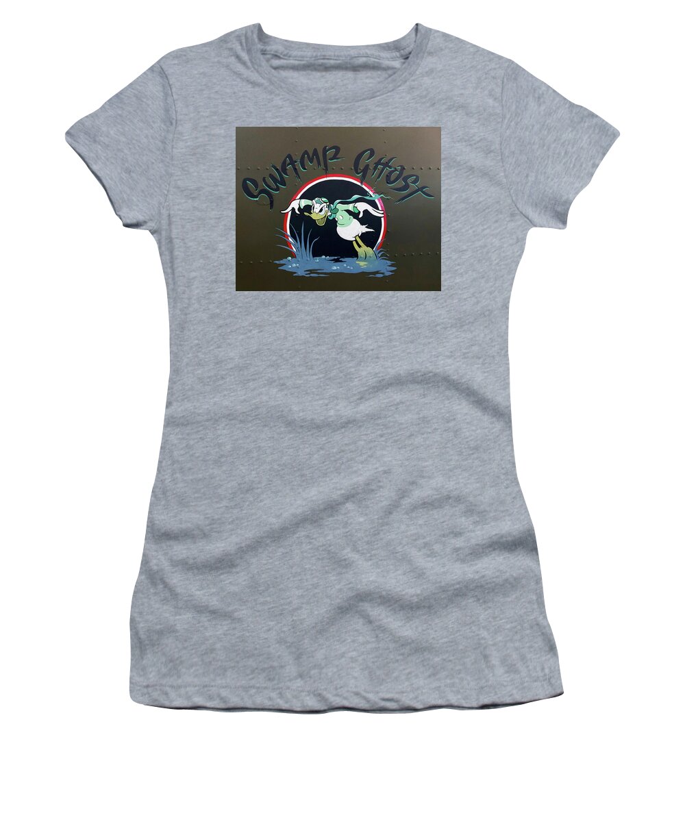 Pearl Harbor Women's T-Shirt featuring the photograph Swamp Ghost Nose Art by American Landscapes