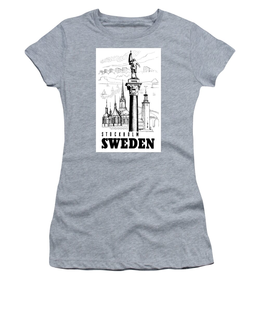 Stockholm Women's T-Shirt featuring the digital art Sweden, Stockholm by Long Shot