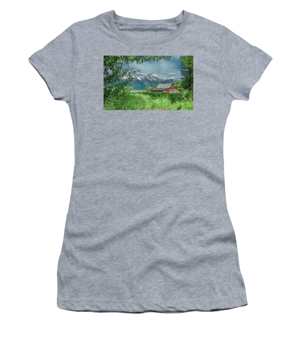 Barn Women's T-Shirt featuring the photograph T A Moulton Barn, Grand Tetons by Marcy Wielfaert