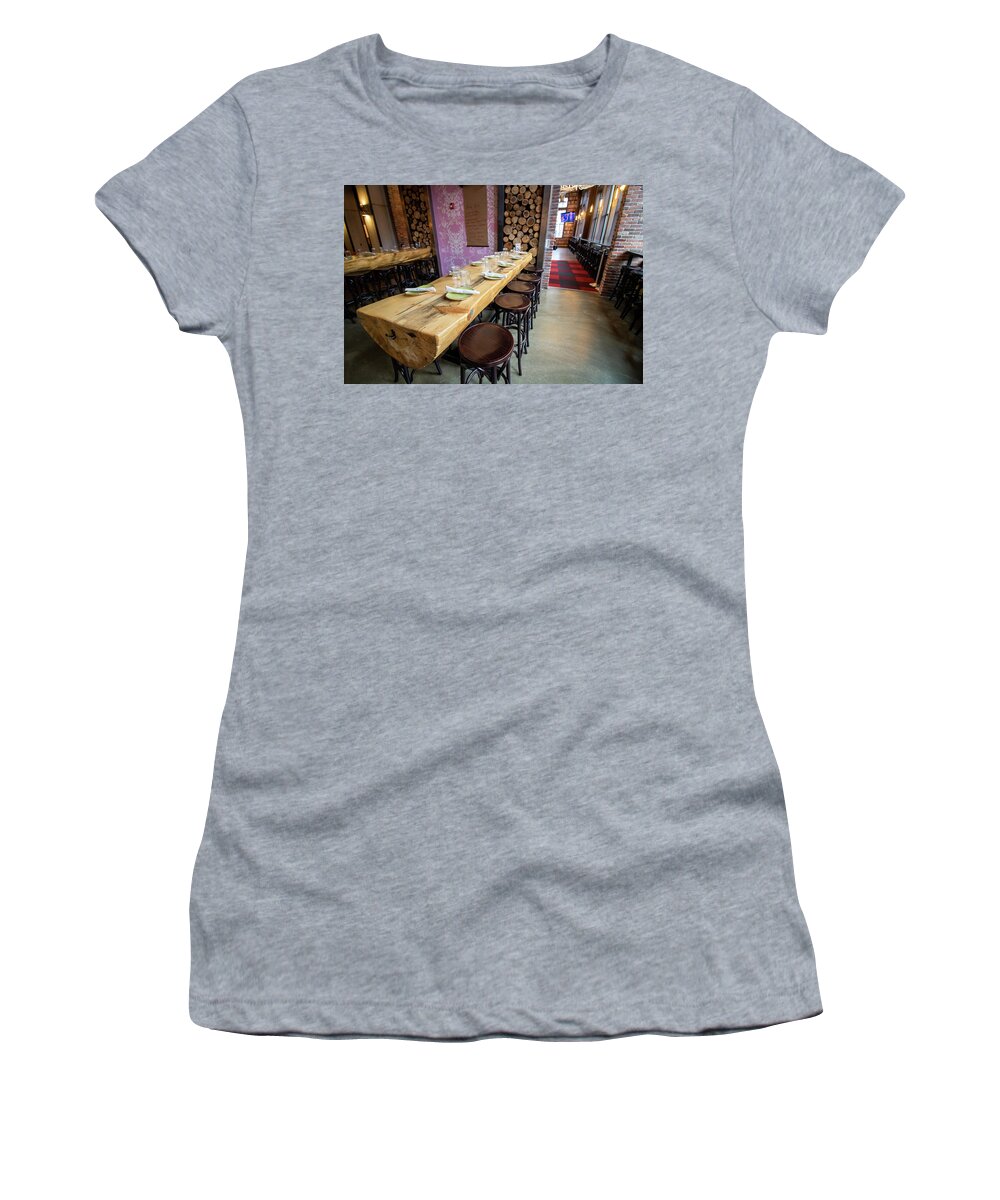Punch Bowl Social Chicago Women's T-Shirt featuring the photograph Table Ready by Britten Adams