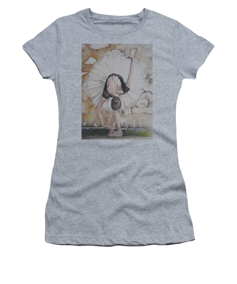 Dancer Women's T-Shirt featuring the pastel Take A Bow by Teresa Smith