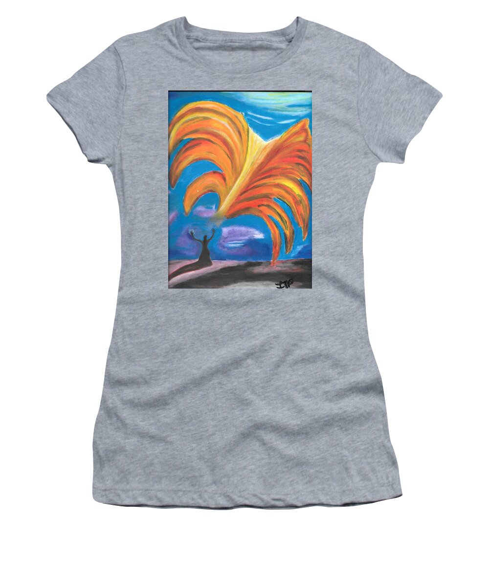 Sky Women's T-Shirt featuring the painting Taking the High Road by Esoteric Gardens KN