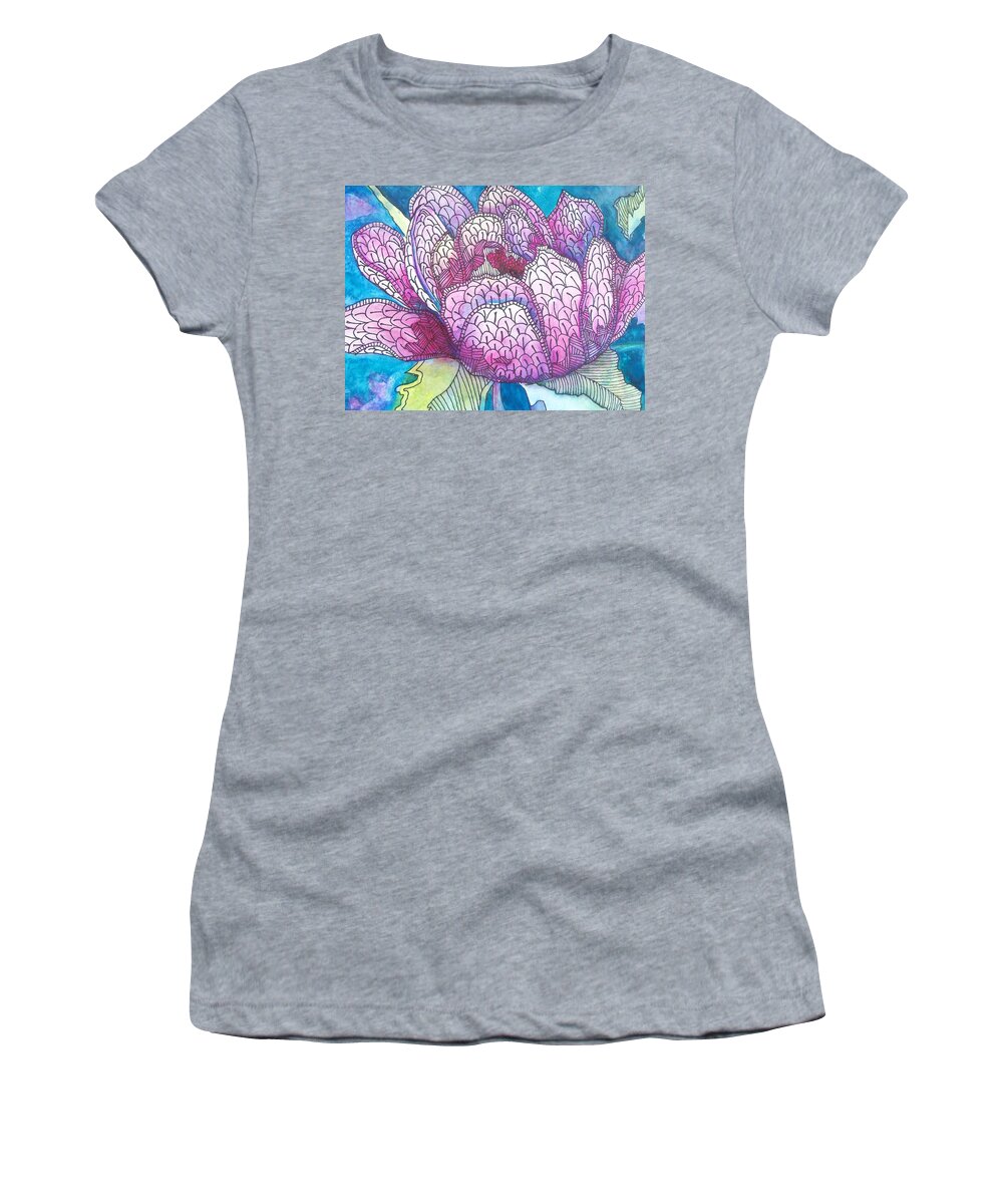 Blossom Women's T-Shirt featuring the painting Tangled Blossom by Sandy Collier