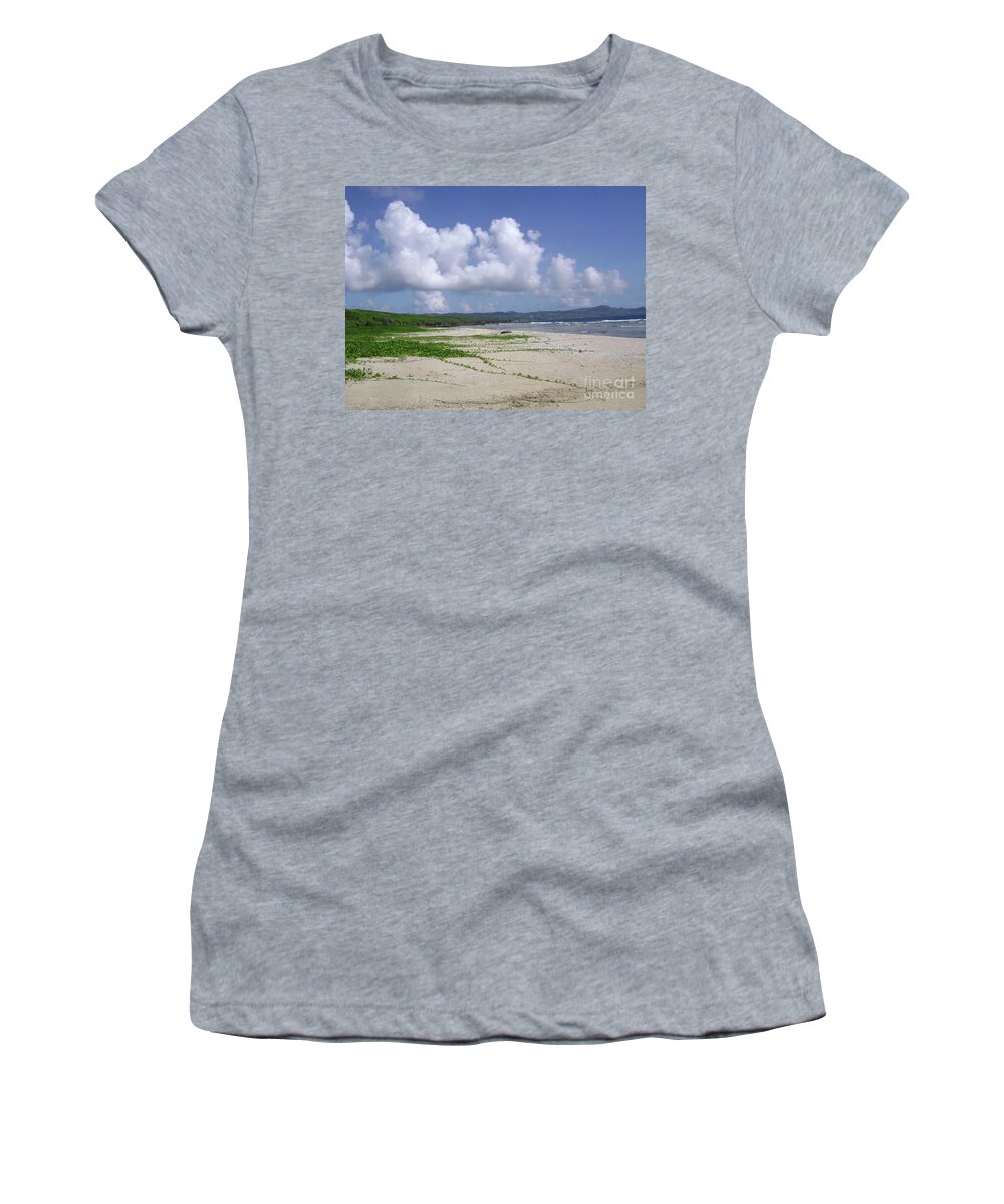 Beach Women's T-Shirt featuring the photograph Tank Beach, Saipan by On da Raks