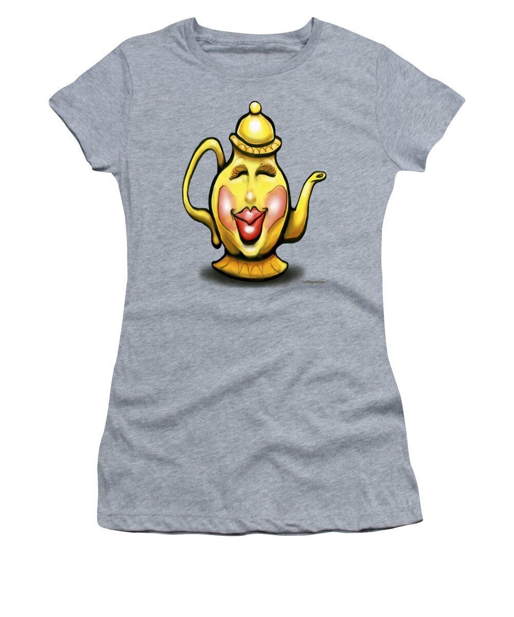 Tea Women's T-Shirt featuring the digital art Teapot by Kevin Middleton