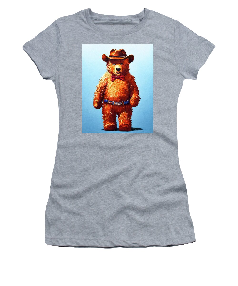 Teddy Bear Women's T-Shirt featuring the photograph Teddy Bear Cowboy by Mark Tisdale