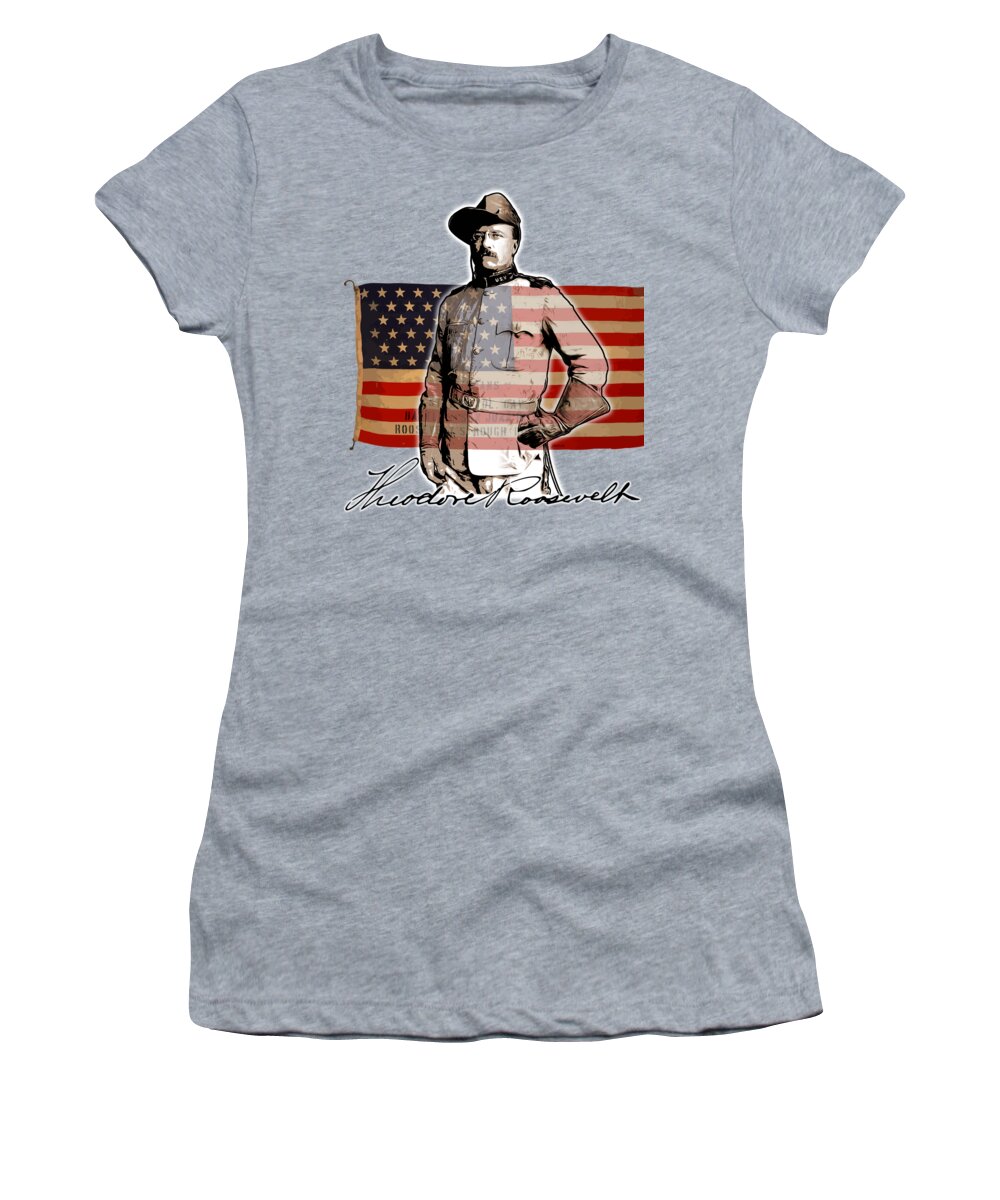 Teddy Roosevelt Women's T-Shirt featuring the digital art Teddy Roosevelt by Greg Joens
