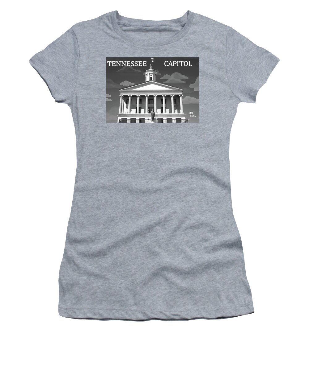 Tennessee Capitol Building Design Women's T-Shirt featuring the digital art Tennessee Capitol Building Design by Dan Sproul