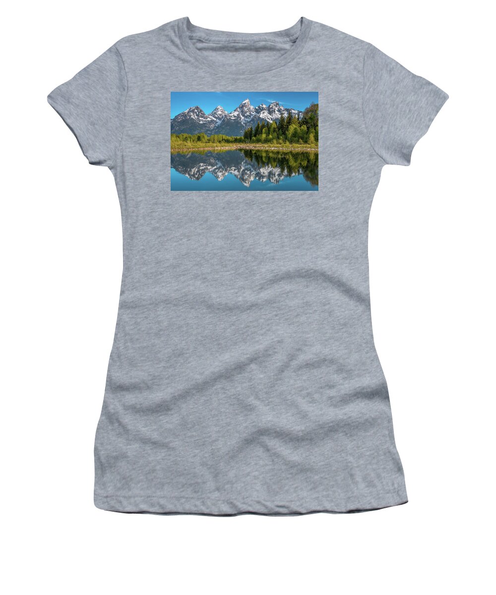 Reflections Women's T-Shirt featuring the photograph Tetons in Color by Darren White