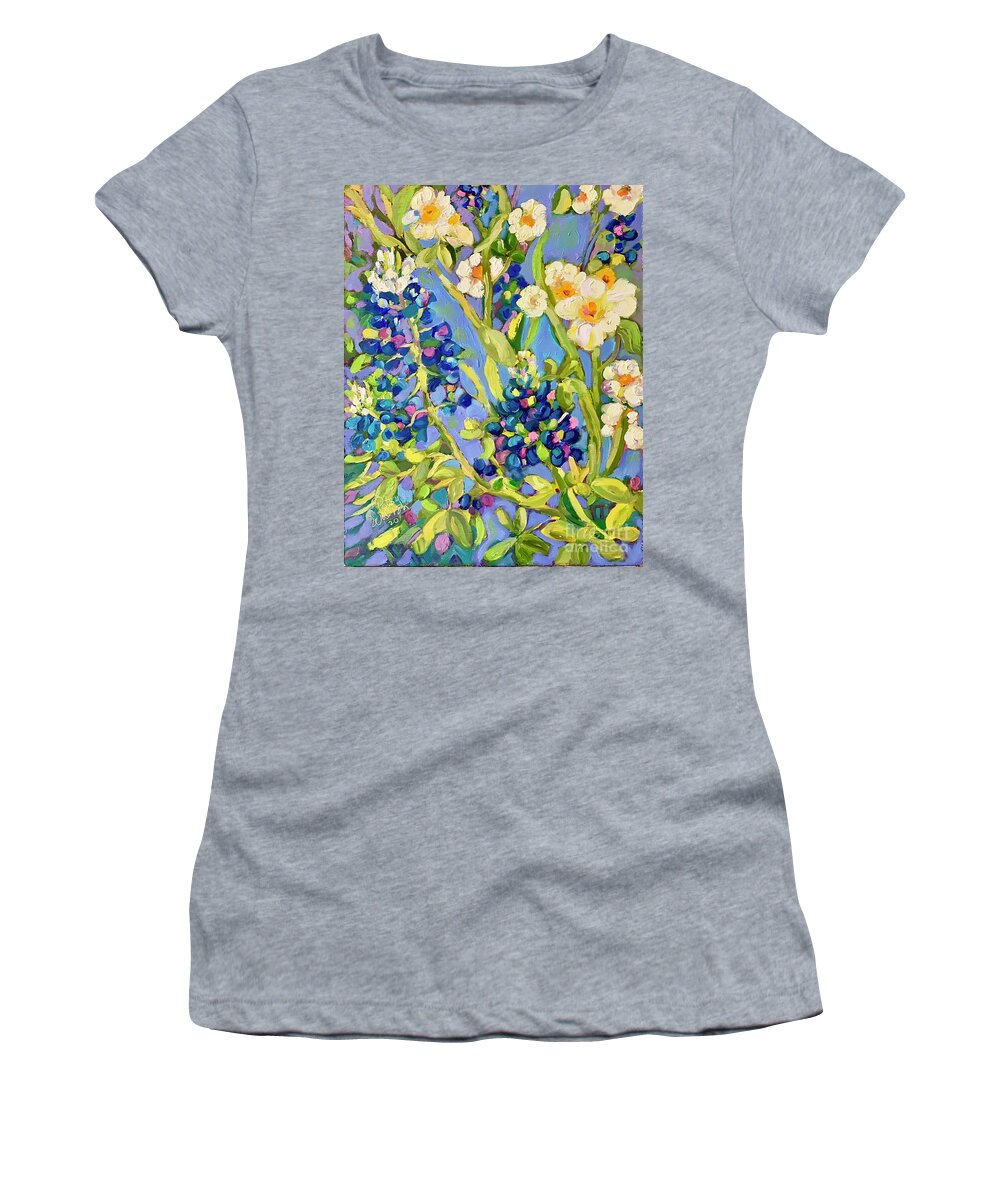 Bluebonnets Women's T-Shirt featuring the painting Texas Treasure by Patsy Walton